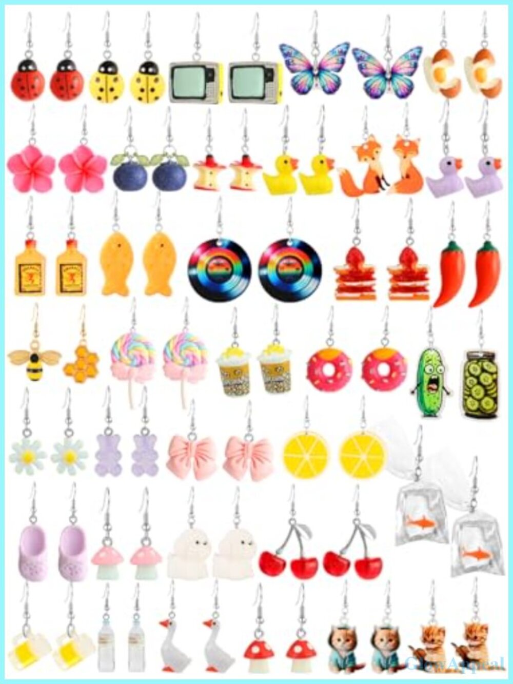 36 Pairs Resin Dangle Earrings Set for Women Statement Fun Trendy Jewelry